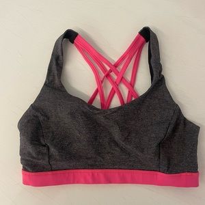 Lululemon hot pink and grey sports bra